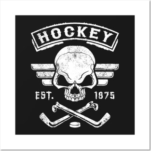 HOCKEY - SKULL AND BONES Posters and Art